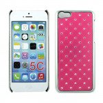 Wholesale iPhone 5C Star Diamond Chrome Case (Hot Pink)